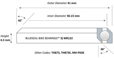FSA Orbit 1.5 No. 57 Headset Bearings - Blueseal Bike Bearings™ - Trailvision - Mountain & Road Bike Bearings- Blueseal Bike Bearings™