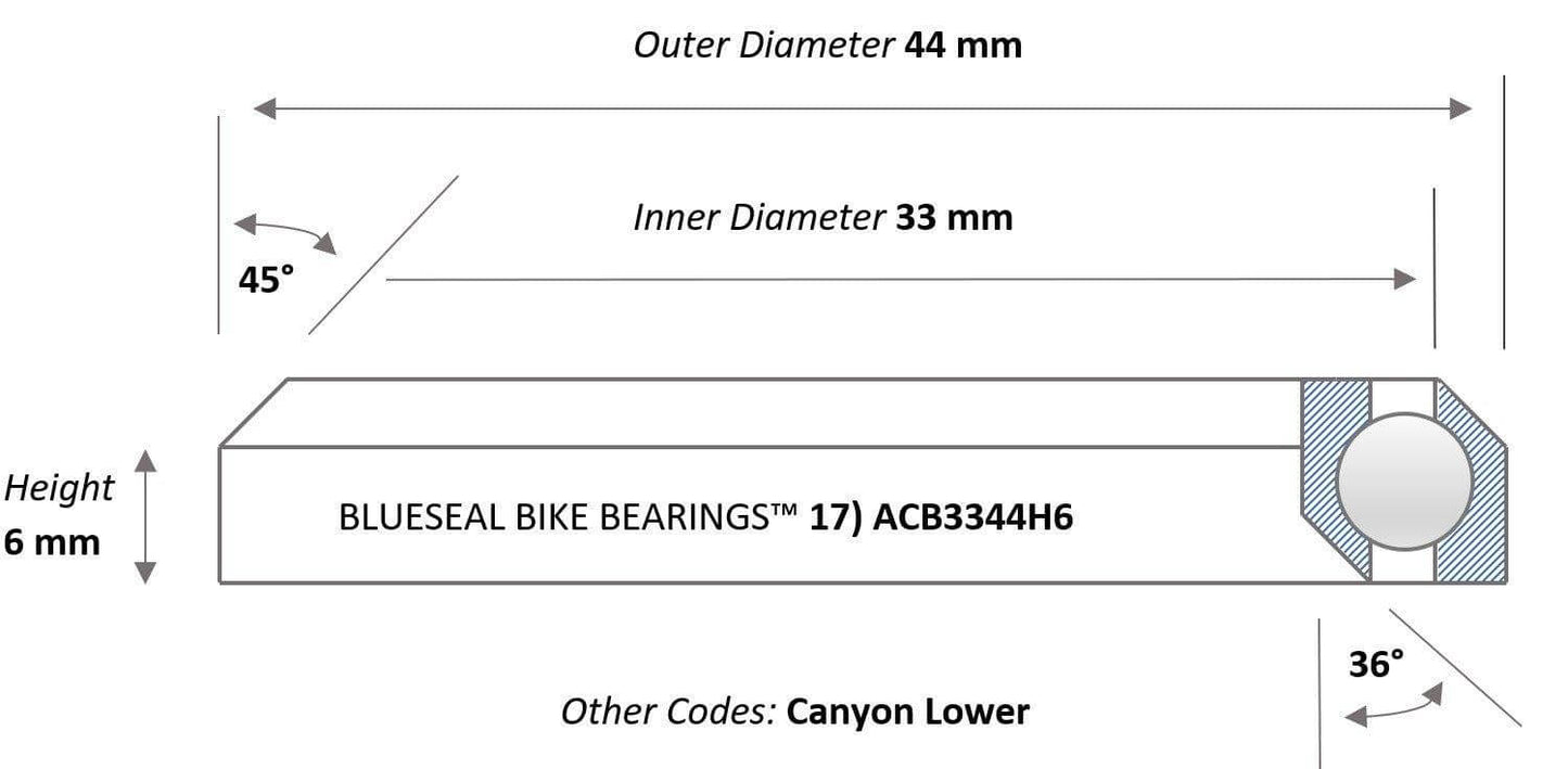 Canyon CF SLX Headset Bearing Kit - Trailvision - Mountain & Road Bike Bearings- Blueseal Bike Bearings