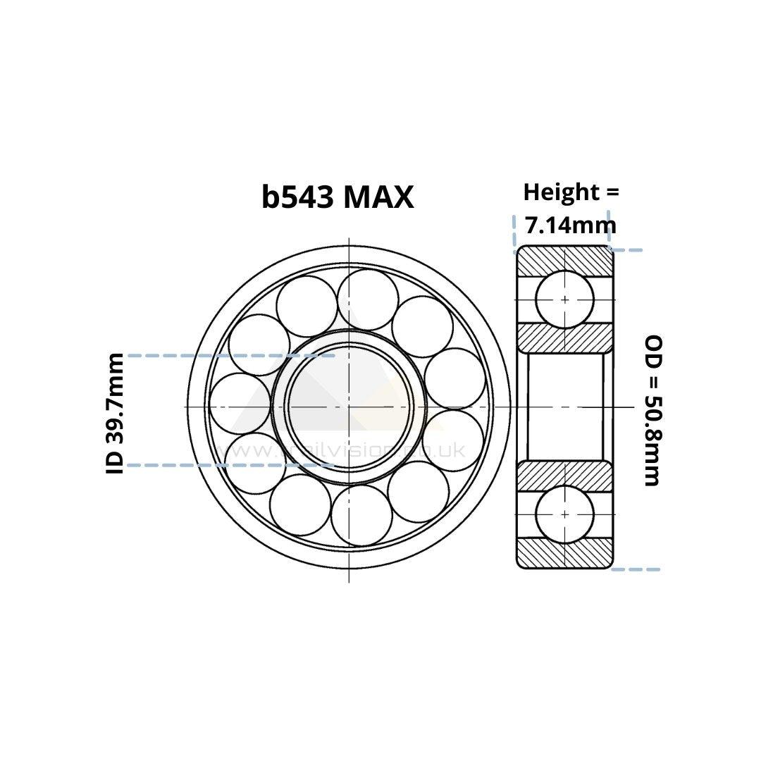 B543 MAX 39.7 x 50.8 x 7.14mm - Trailvision - Mountain & Road Bike Bearings- Blueseal Bike Bearings™