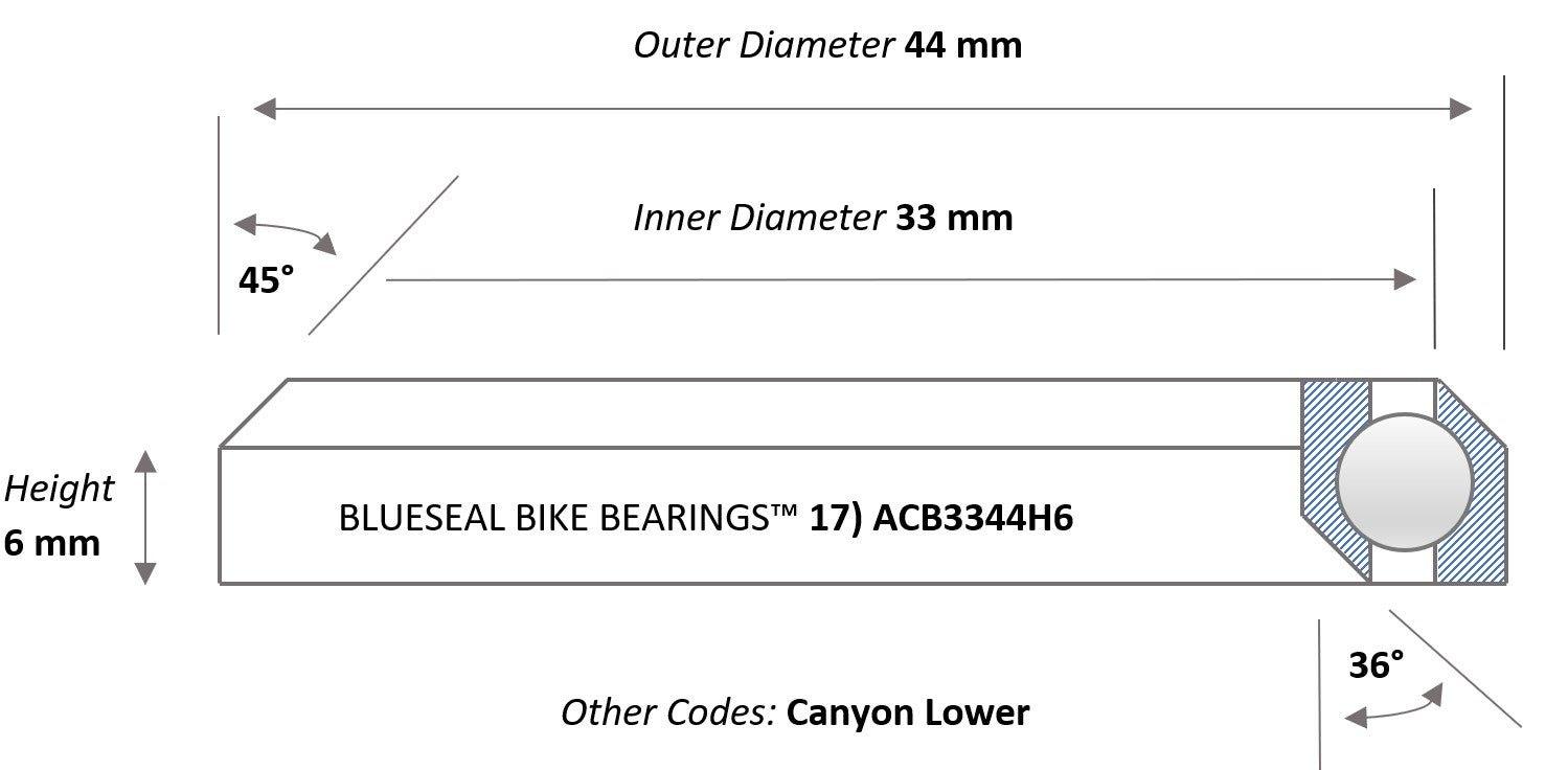 Canyon CF SLX Headset Bearing Kit - Trailvision - Mountain & Road Bike Bearings- Blueseal Bike Bearings™