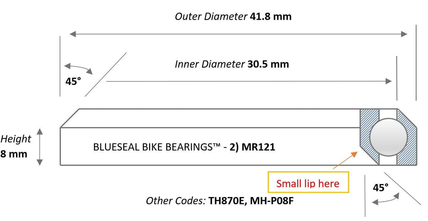 FSA Orbit C-40 ACB No. 42 Headset Bearings - Blueseal Bike Bearings™ - Trailvision - Mountain & Road Bike Bearings- Blueseal Bike Bearings™