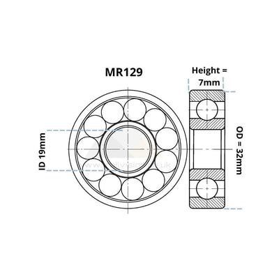 MR129 (6804-19 - 2RS) 19 x 32 x 7mm FSA Mega Exo - Trailvision - Mountain & Road Bike Bearings- Trailvision